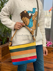 Nuevo diseñador de estilo occidental de cuero genuino bolso elegante multicolor Sling Bag Multi Usos bolsos de cuero de uso femenino - Product Image 2