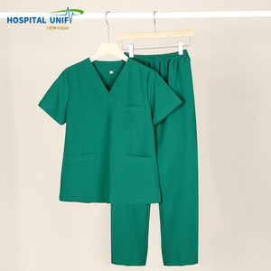 Ensemble de blouses d'hôpital pour femmes HOSPITAL UNIF, couleur violette, col en V, manches courtes, uniforme d'hôpital, pantalon en coton et polyester tissé - Product Image 6