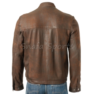 Solid Color <b>Biker</b> <b>Jacket</b> in Custom Made Cowhide Leather with Side Pockets Bulk Supply Leather Bomber <b>Jacket</b> - Product Image 6