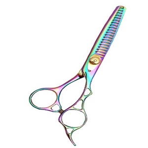 Professional <b>Barber</b> Salon Scissors with Stainless Steel <b>Blades</b> Sharp Tip Right-Handed Short Handle 32 Teeth for Hair Thinning - Product Image 2