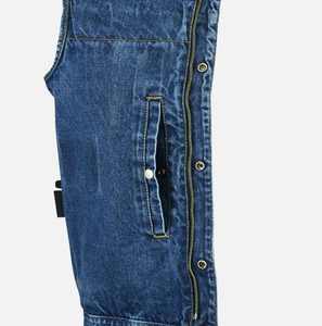 Gilet en jean respirant grande taille de couleur unie à prix raisonnable pour homme – Style décontracté sans manches pour le streetwear - Product Image 3