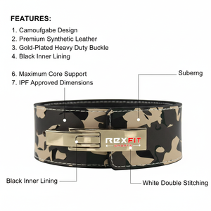 Ceinture de musculation Rexfit Sport Premium pour soulevé de terre et squats, soutien lombaire en cuir, ceinture d'entraînement de gym - Product Image 5