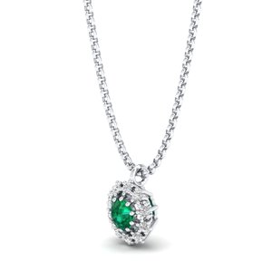 REYES Colliers pendentifs élégants en argent sterling 925 avec moissanite pour femmes, taille brillante, pierre précieuse émeraude de 0,5 carat, bijoux raffinés - Product Image 3