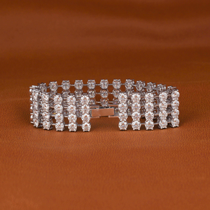 Bracelet de luxe en argent sterling 925 plaqué or rose, avec croix sertie de moissanite, certifié GRA, style hip-hop, motif croix chrétienne - Product Image 3