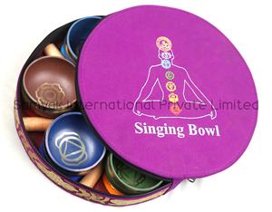 Cuencos tibetanos de siete colores certificados ISO 9001 Juego de cuencos de Canto de terapia de sonido de 7 metales - Product Image 4