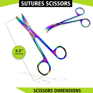 Tijeras Quirúrgicas de Acero Inoxidable de Grado Médico, Herramienta Reutilizable para la Remoción de Suturas y Procedimientos de Cuidado de Heridas - Product Image 4