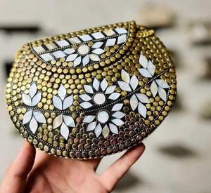 Bolso de mano metálico elegante, suministro directo de fábrica, para bodas y eventos formales, suministro mundial desde India por HF CRAFTS - Product Image 1