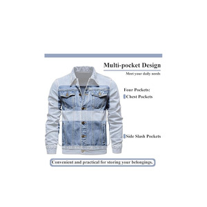 <b>Men</b>’s Cotton Denim <b>Jacket</b> Classic Button Closure <b>Trucker</b> Style Casual Streetwear Fashion Coat for <b>men</b> - Product Image 3