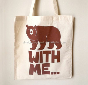 Custom Cotton Tote Bag Reusable Eco Friendly Shopping Bag Long Handle Zipper Closure - Product Image 4