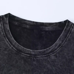T-shirt en coton noir surdimensionné à col en V et manches mi-longues pour homme, coupe classique, logo frontal, tricoté, respirant, séchage rapide, streetwear décontracté - Product Image 4