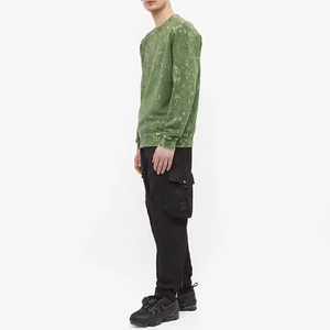 <b>Men's</b> <b>Tie</b>-Dye Crew Neck Sweatshirt Oversized Knitted Casual Pullover Autumn <b>Green</b> Pattern Regular Sleeve - Product Image 3