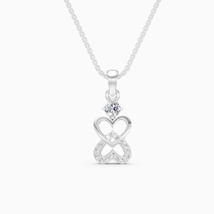 Colgante de Corazón Infinito con Diamantes Redondos de 0.22 Quilates Cultivados en Laboratorio en Oro Amarillo de 14K, Oro Blanco y Oro Rosa - Product Image 2