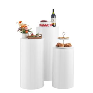 Supporto per Fiori da Matrimonio in PVC Bianco con Coperchio, Set da 3 Pezzi, Cilindri/Piedistalli da 60/75/90 cm per Tavoli e Feste - Product Image 3