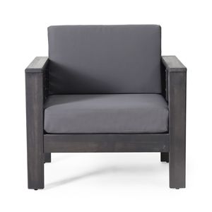 Poltrone da esterno in legno di acacia con cuscini grigio scuro 27,75"D X 32"W X 27,75"H Seduta elegante e confortevole - Product Image 2