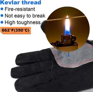 Guantes de Soldadura de Cuero Vacuno de Grano Fino Personalizados, Resistentes, Cómodos, Antideslizantes, Transpirables, Impermeables y Anticorte - Product Image 5