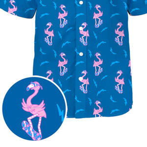 Camiseta hawaiana personalizada con logo/colores para hombre, cosida, informal, antiarrugas, cómoda, para adulto. - Product Image 6