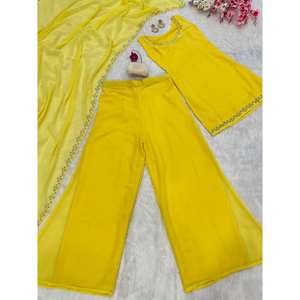 Women's Party Wear Top-Bottom and Dupatta <b>Set</b> with Real <b>Mirror</b> Work - Product Image 1