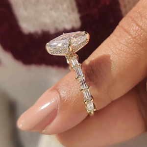 Best Selling Vintage 925 Silver Radiant Cut Moissanite Engagement Ring for Wedding & Party Wear Export Price - Product Image 4