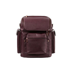 Sac à dos à langer personnalisé en cuir véritable imperméable pour bébé - Fermeture éclair avec protection RFID de haute qualité - Vente en gros disponible - Product Image 5