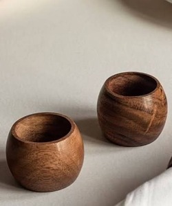 Ensemble d'anneaux de serviette en bois de luxe, accessoire de table élégant pour dîners haut de gamme, mariages, banquets, restaurants, hôtels et événements - Product Image 2