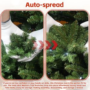 Albero di Natale Preilluminato da 2,1 m con Telecomando, 340 Luci LED Multicolore, 48 Modalità di Colore, Decorazione Artificiale per le Feste - Product Image 5