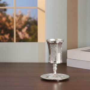 Decorative <b>Metal</b> Goblet with Ornate <b>Engraved</b> Design Vintage Style Drinking Cup for Home Dining Decor and Wholesale - Product Image 2