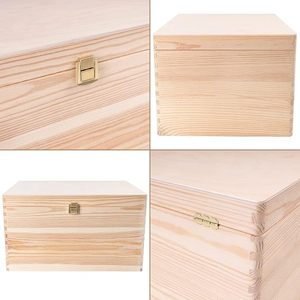 Boîte de rangement en bois de fabrication directe, rectangulaire avec couvercle, design classique multifonctionnel minimaliste pour articles divers, capacité de 6 à 10 L - Product Image 5