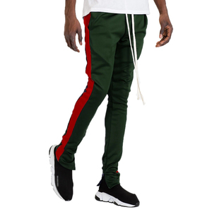 Pantalon de survêtement gris pour homme avec bande latérale vert fluo, taille élastique et cordon de serrage, décontracté, léger, respirant, en maille - Product Image 4