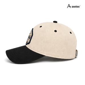Casquette de baseball brodée Harbor Brew Coffee Co., unisexe, décontractée, beige avec visière noire, logo brodé à la main - Product Image 6