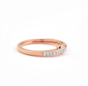 Anillo de Compromiso y Promesa Apilable de Oro Rosa Sólido con Moissanita, Diseño Trenzado Pavé, para Mujer - Product Image 2
