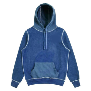 Loose Fit Contrast Stitch Hoodie 100% Cotton acid wash Hoodie for <b>Men</b> Custom Logo <b>Plain</b> Solid Feature Pullover Style <b>Hoodies</b> - Product Image 6