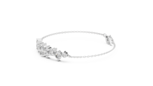 Ensemble de bracelets de luxe abordable en or blanc massif 18 carats, plaqué rhodium, avec diamant de laboratoire taillé 3.0 carats, pour usage quotidien au bureau et fiançailles - Product Image 2