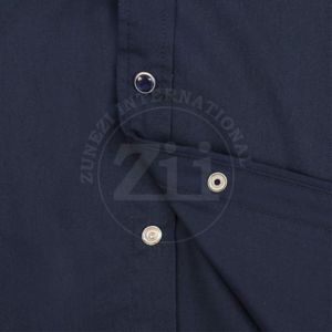 เสื้อเชิ้ตทำงานก่อสร้าง แขนยาว ระบายอากาศได้ดี ผ้าฝ้าย/ไนลอน ทนไฟ/ทนเปลวไฟ พร้อมช่องใส่หน้ากากป้องกัน ทนความร้อนได้ถึง 500 องศาเซลเซียส - Product Image 5