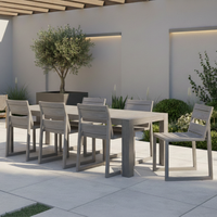 Table à manger en teck massif pour l'extérieur, pliable, résistante aux intempéries, design simple et moderne pour jardin, terrasse, parc