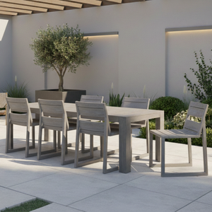 Table à manger en teck d'extérieur pliable, résistante aux intempéries, design simple et moderne pour jardin, terrasse, usage domestique - Product Image 5