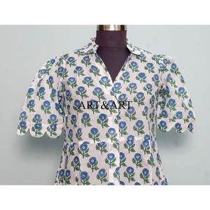 Vestido Midi Transpirable de Algodón 100% Ecológico para Mujer, Estampado Digital Floral, Cuello en V, Manga Corta, Botones, Casual, Dulce y Natural - Product Image 2