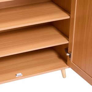 Meuble à chaussures en rotin à 5 niveaux de style Farmhouse avec 2 portes et étagères réglables - 40,35 pouces de hauteur - Product Image 6