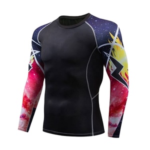 Logotipo personalizado impreso manga corta upf50 + Jiujitsu rash guard, grappling rash guard, compresión BJJ MMA rash guard precio barato - Product Image 4