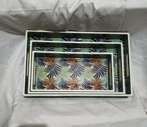 Ensemble de plateaux de petit-déjeuner en bois de petite taille, design moderne, haute qualité, multi-pièces, plateaux de service en bambou pour la restauration et les fêtes - Product Image 4