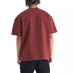 Camiseta de Hombre, Tejido Grueso, 100% Algodón, Logotipo Frontal, Estilo Casual, Hombros Caídos, Lisa, Oversize, Streetwear - Product Image 5