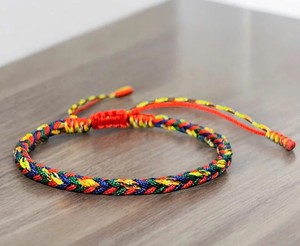 Bracelet bouddhiste tibétain, bracelet en corde avec nœuds porte-bonheur bouddhistes, bracelet pour homme et femme - Product Image 4
