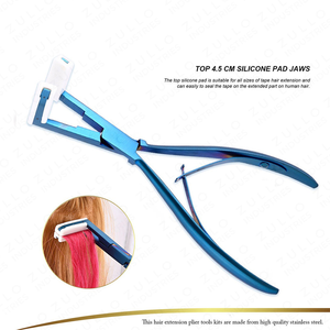 Premium <b>Long</b> <b>Nose</b> Hair Extension Pliers Stainless Steel Bead Removal and Application Tool for Tape Extensions - Product Image 1