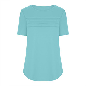 Ropa de Talla Grande para Mujer, Blusas Holgadas Informales, Cuello Redondo, Manga Corta, Camiseta de Algodón, Túnica para Todas las Temporadas, de Bangladesh - Product Image 3