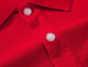 Polo de Manga Larga para Hombre, Color Rojo Sólido, Casual, Transpirable, Estilo Informal Elegante, de Algodón - Product Image 4