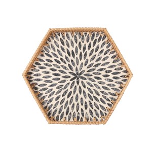 ถาดหวายฝังมุกทำมือสำหรับวางโชว์บนโต๊ะ - Product Image 1