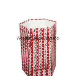 Panier en papier décoratif à motif géométrique, fait main en Inde, en bois écologique, à couvercle roulant, à dessus ouvert, pour usage intérieur/extérieur, pour la maison - Product Image 4