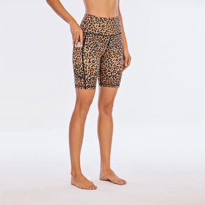 Shorts cyclistes taille haute personnalisés pour femmes, respirants, séchage rapide, extensibles, effet push-up fessier, couleur unie, décontractés, pour l'été et le sport, très tendance 100% - Product Image 6