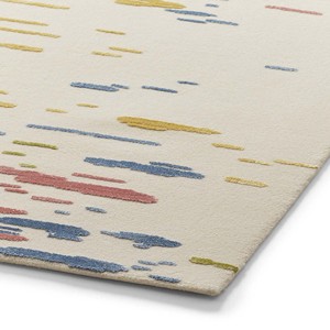 Tapis moderne abstrait multicolore, tapis en laine tufté à la main, style artistique contemporain, pour salon, chambre à coucher, accent décoratif au sol - Product Image 2
