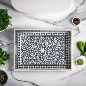 Plateau Feng Shui de Luxe Fait Main Écologique avec Incrustations en Os – Design Décoratif Élégant, Qualité Supérieure pour la Maison et la Cuisine (Idéal pour Servir) - Product Image 3