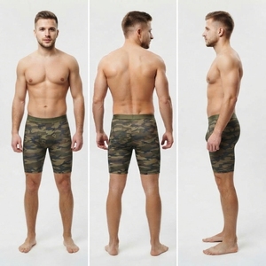 <b>Camo</b> Printed <b>Men</b> Compression <b>Shorts</b> Low Elastic Waist Yoga <b>Short</b> 100% Polyester Base Layer <b>Shorts</b> <b>Men</b> Slim Fit <b>Shorts</b> Tights - Product Image 5